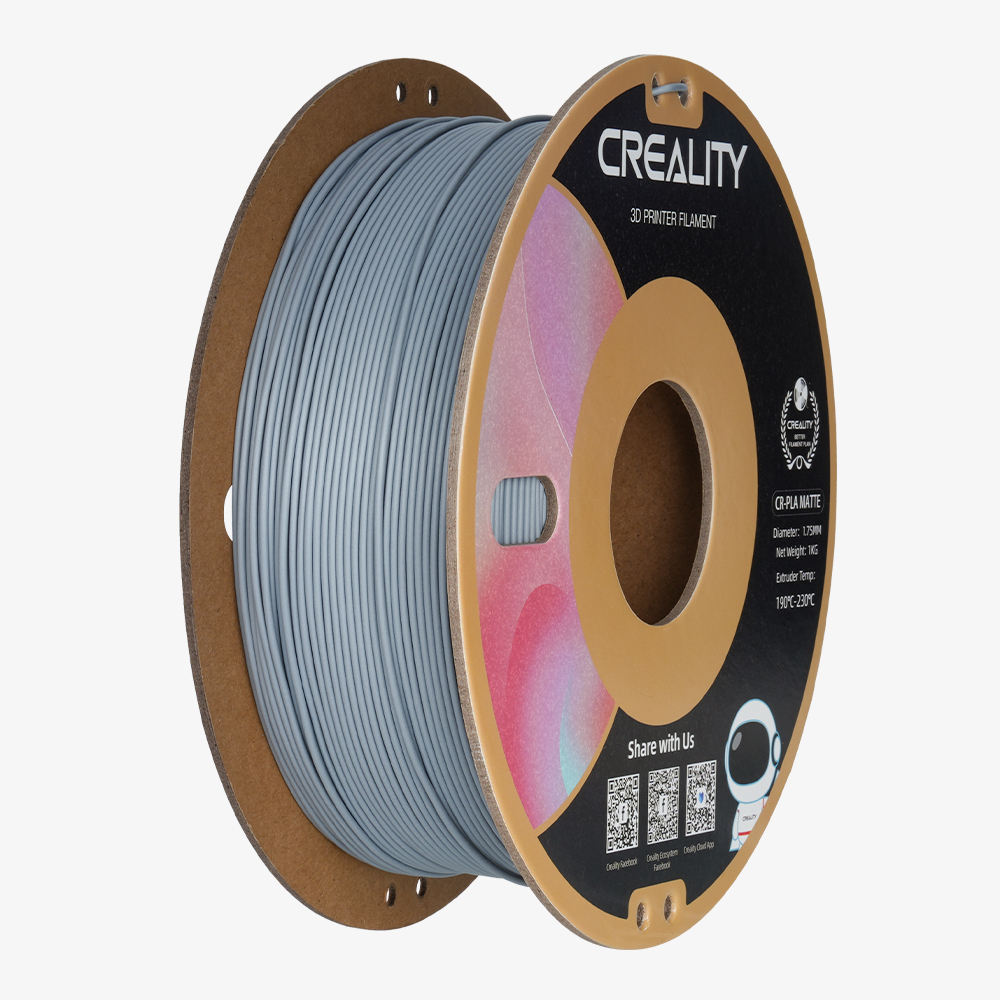 CREALITY CR-PLA Matte Grey, 3D Printer Filament 1 kg Spool, 1.75mm (3301010299 gray)