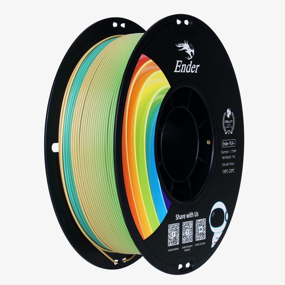 Creality EN-PLA+ Rainbow Ender 3D Printer Filament Strength 34MPA Bend 77MPa 1 kg Spool 1.75 33010103