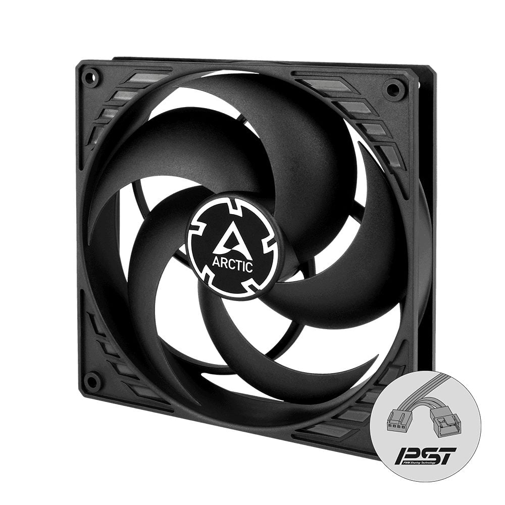 Arctic F14 PWM PST (black) - 140mm case fan with PWM control and PST cable.