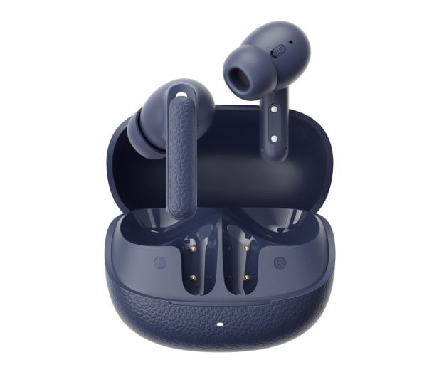 QCY Buds ANC Blue (HT15) - 45dB ANC TWS Earbuds 35h 5 mic ENC, ear-canal adaptive tech, leather case.