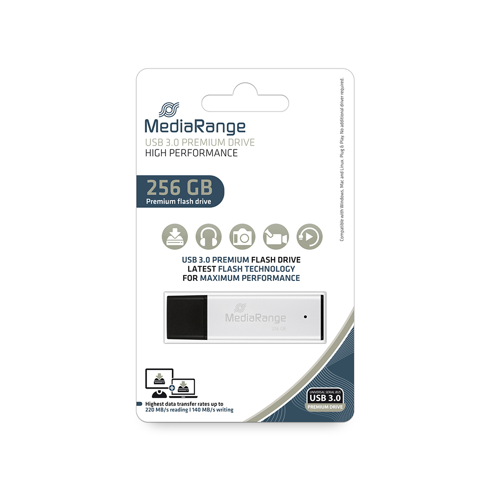 MediaRange USB 3.0 High Performance Flash Drive, 256GB (MR1903)