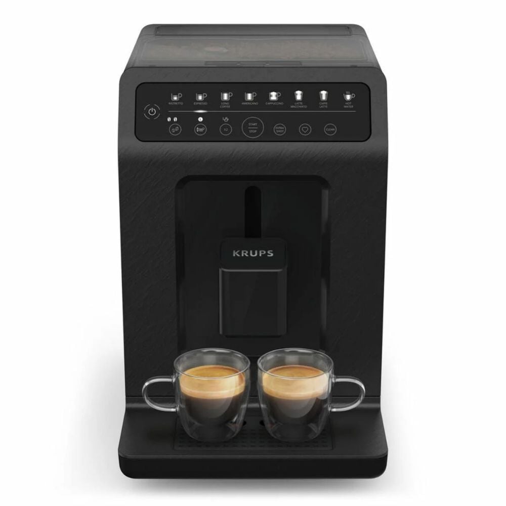 Krups Evidence Eco-Design Automatic Espresso Machine 1450W 15bar Pressure with Grinder Black (EA897B) (KRUEA897B)