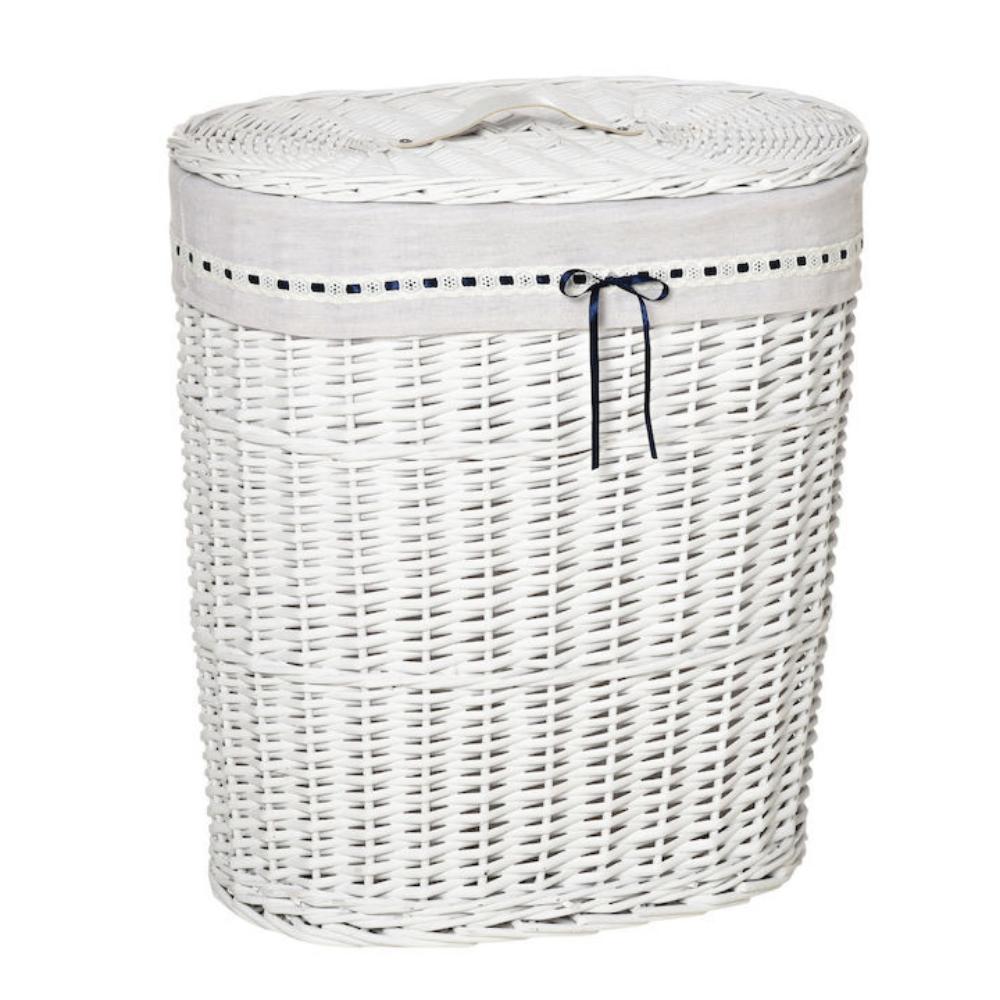 Homcom White Wicker Laundry Basket (850-145WT) (HOM850-145WT)