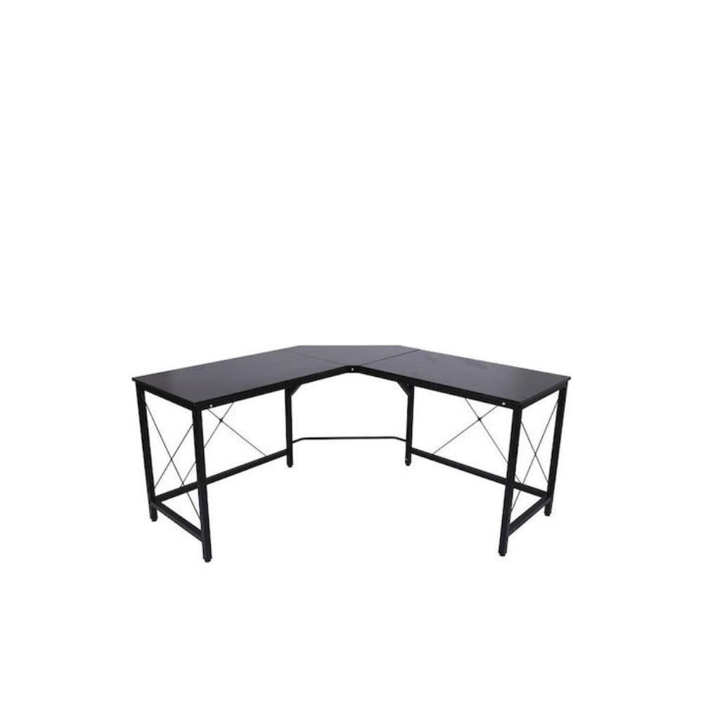Homcom Corner Metal Desk 150x150x76 Black (836-122BK)