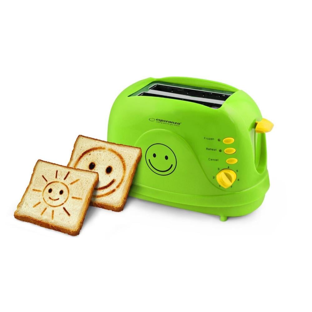 Esperanza Image Smiley 2-Slot Toaster 750W Green (EKT003)