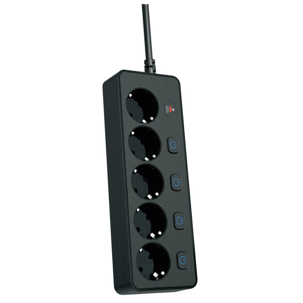 TU-XIN Surge Protector Power Strip Black (TX-5EU-SO-B) (TUXTX-5EU-SO-B)