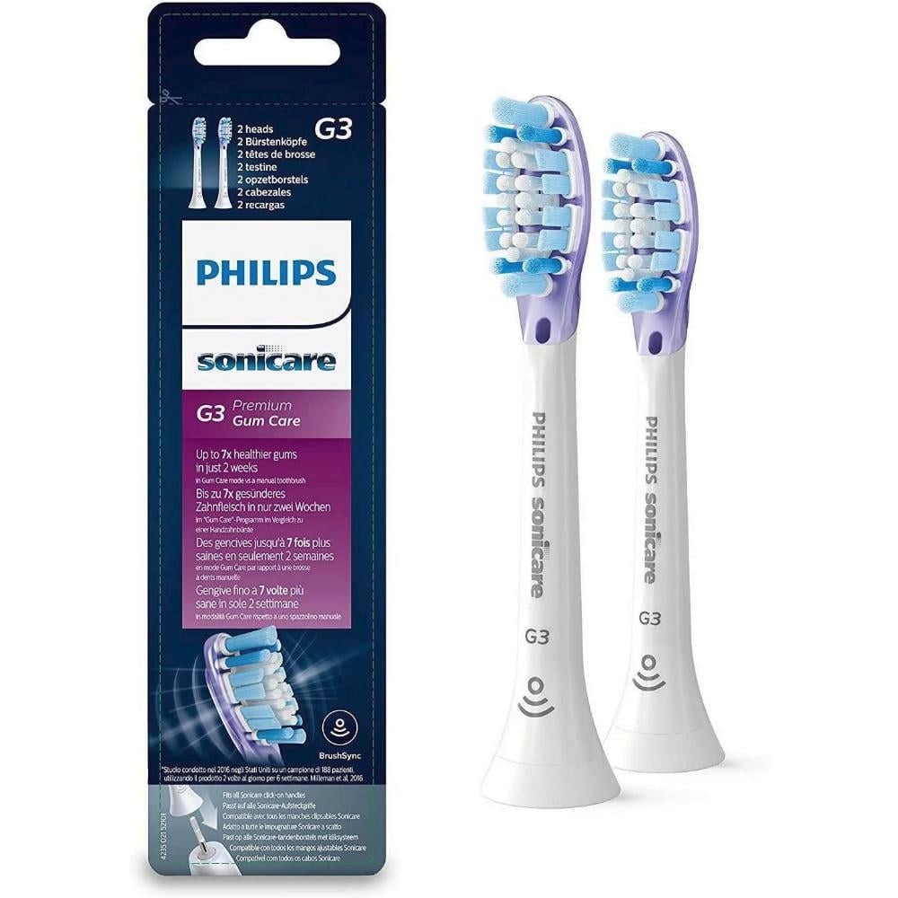 Philips Sonicare G3 Premium Gum Care Replacement Heads for Electric Toothbrush 2pcs (HX9052/17) (PHIHX9052-17)