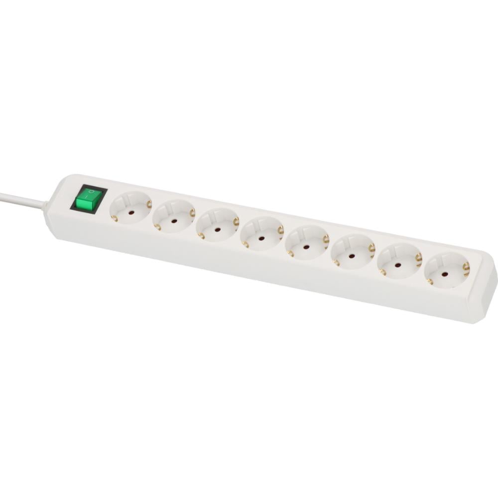 Brennenstuhl Eco-Line 8-Socket Power Strip with Switch and 3m Cable/ H05VV-F/ 3G1.5 White (1159320018) (BNN1159320018)