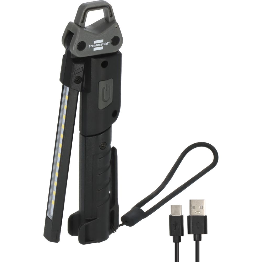 Brennenstuhl HL 400 AC Foldable Rechargeable LED Work Light with 3 Light Sources 400lm, 120lm, and 200lm