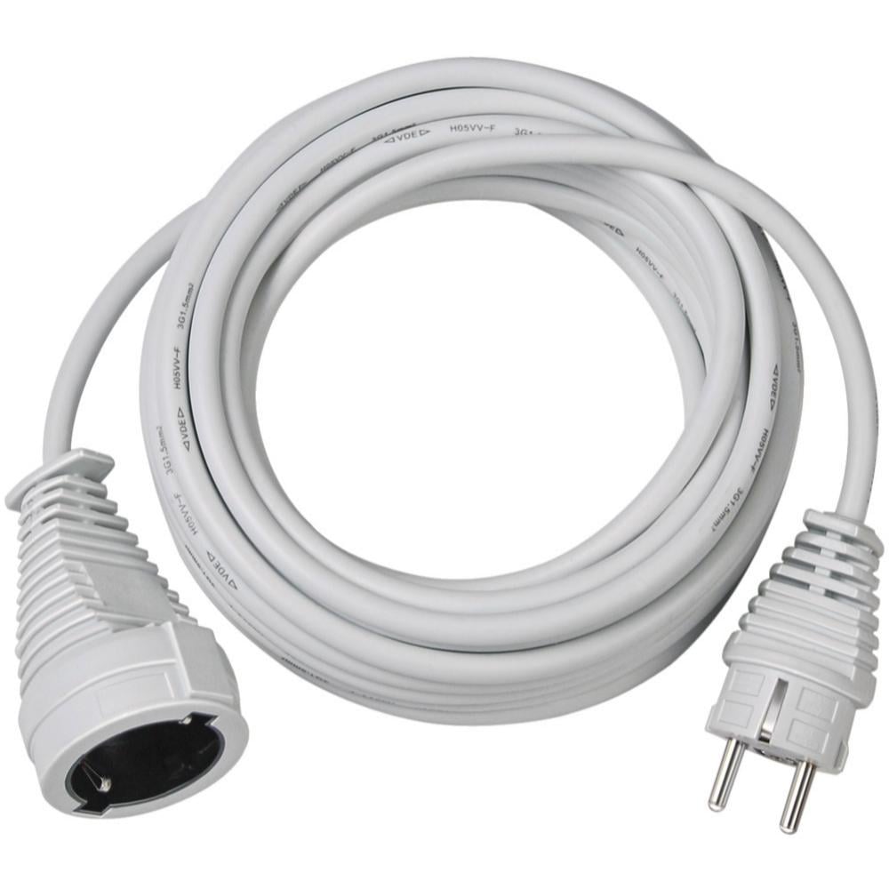 Brennenstuhl Quality Plastic Extension Cable 10m White H05VV-F 3G1,5 (1168460) (BNN1168460)