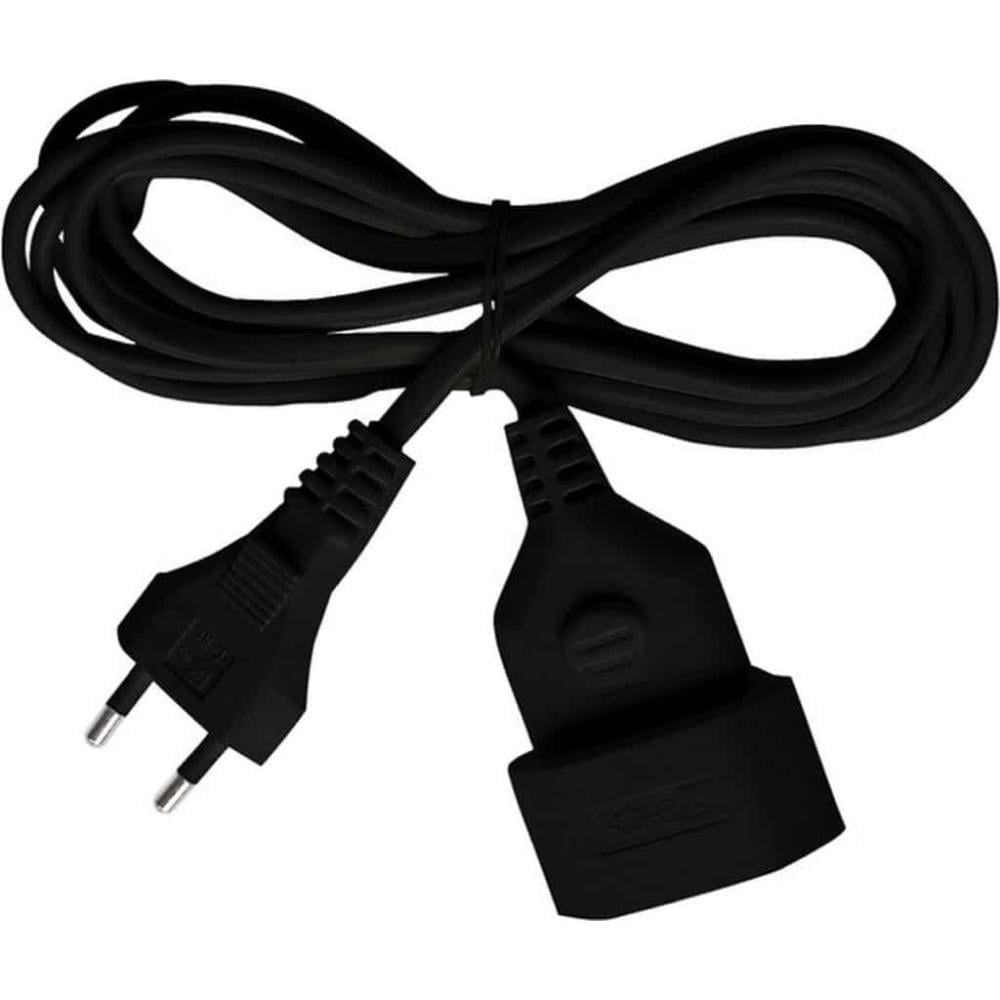 Brennenstuhl Plastic Extension Cable 5m Black H03VVH2-F 2x0.75 (1161800) (BNN1161800)