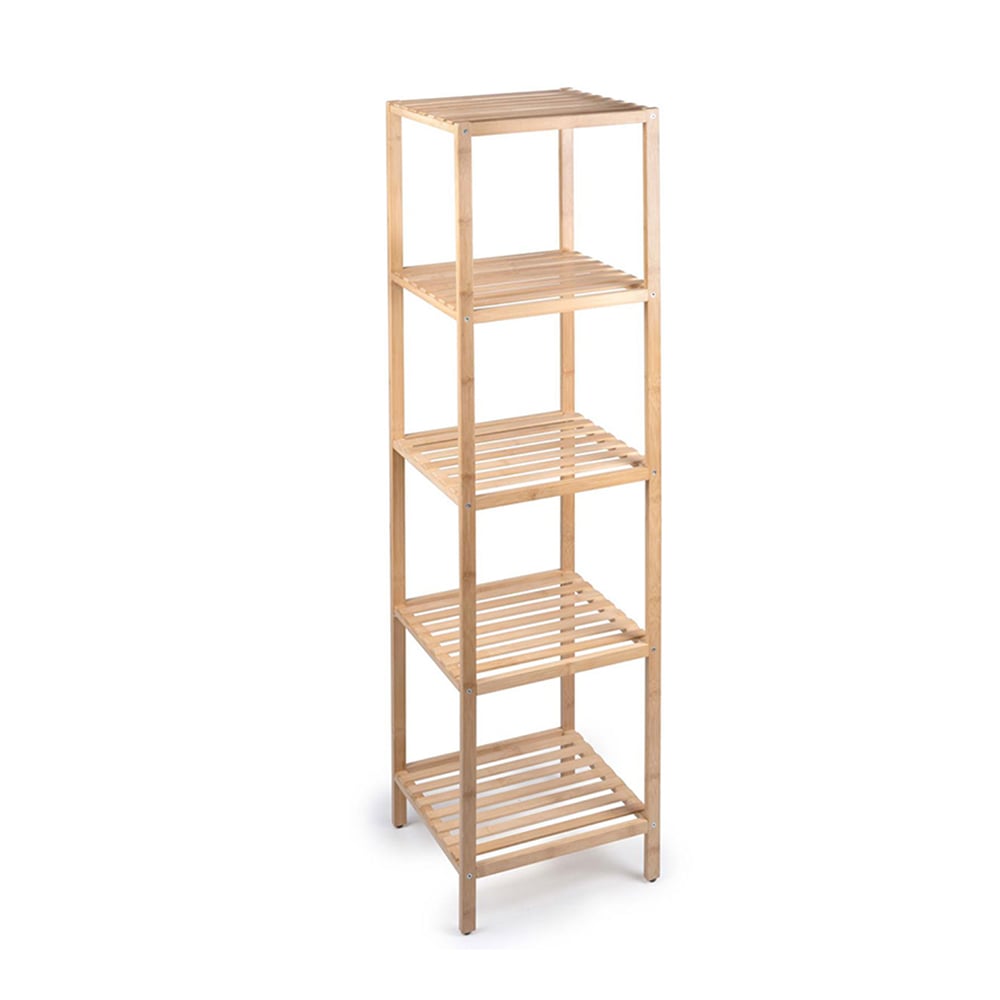 Alpina Bathroom Shelf Column 5 Shelves Bamboo Wood Cabinet Organizer 32x33x141cm (2838914) (ALP2838914)