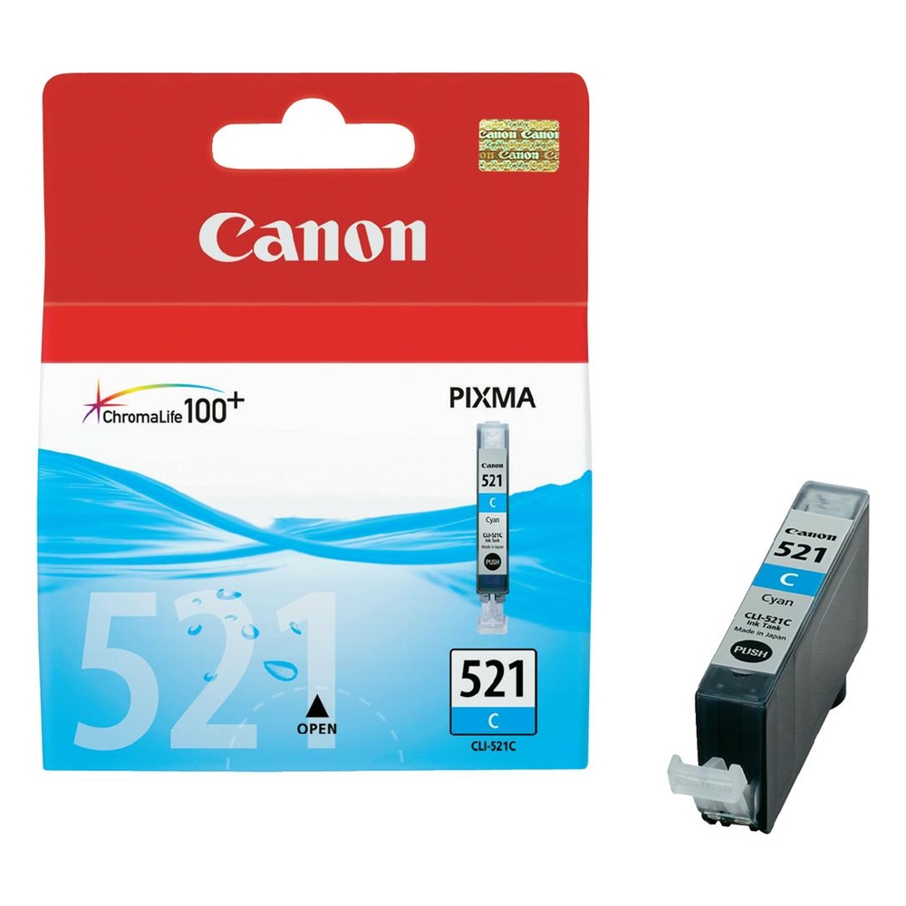 Canon Inkjet Ink CLI-521C Cyan (2934B001) (CANCLI-521C)