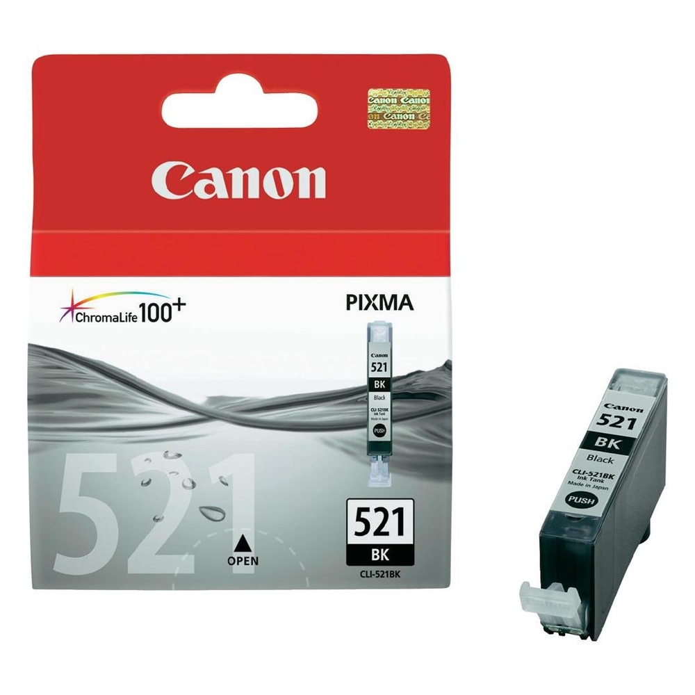 Canon Inkjet Ink CLI-521BK Black (2933B001) (CANCLI-521BK)