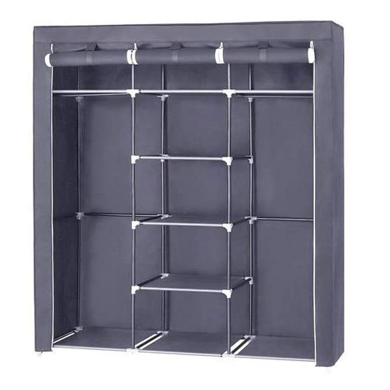 Portable Fabric Wardrobe with Metal Frame in Grey 150 x 45 x 175 cm Songmics (RYG12G) (SNGRYG12G)