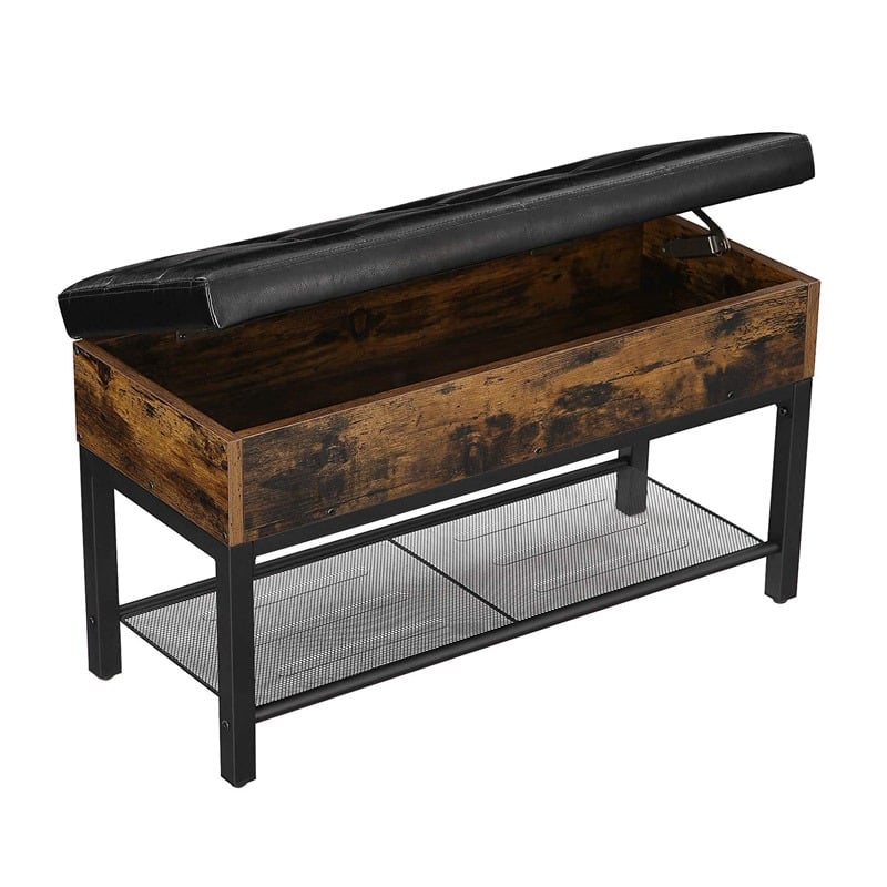 Metal Stool with 1 Shelf and Storage Space 70 x 30 x 45 cm Vasagle (LSB46BX) (VASLSB46BX)