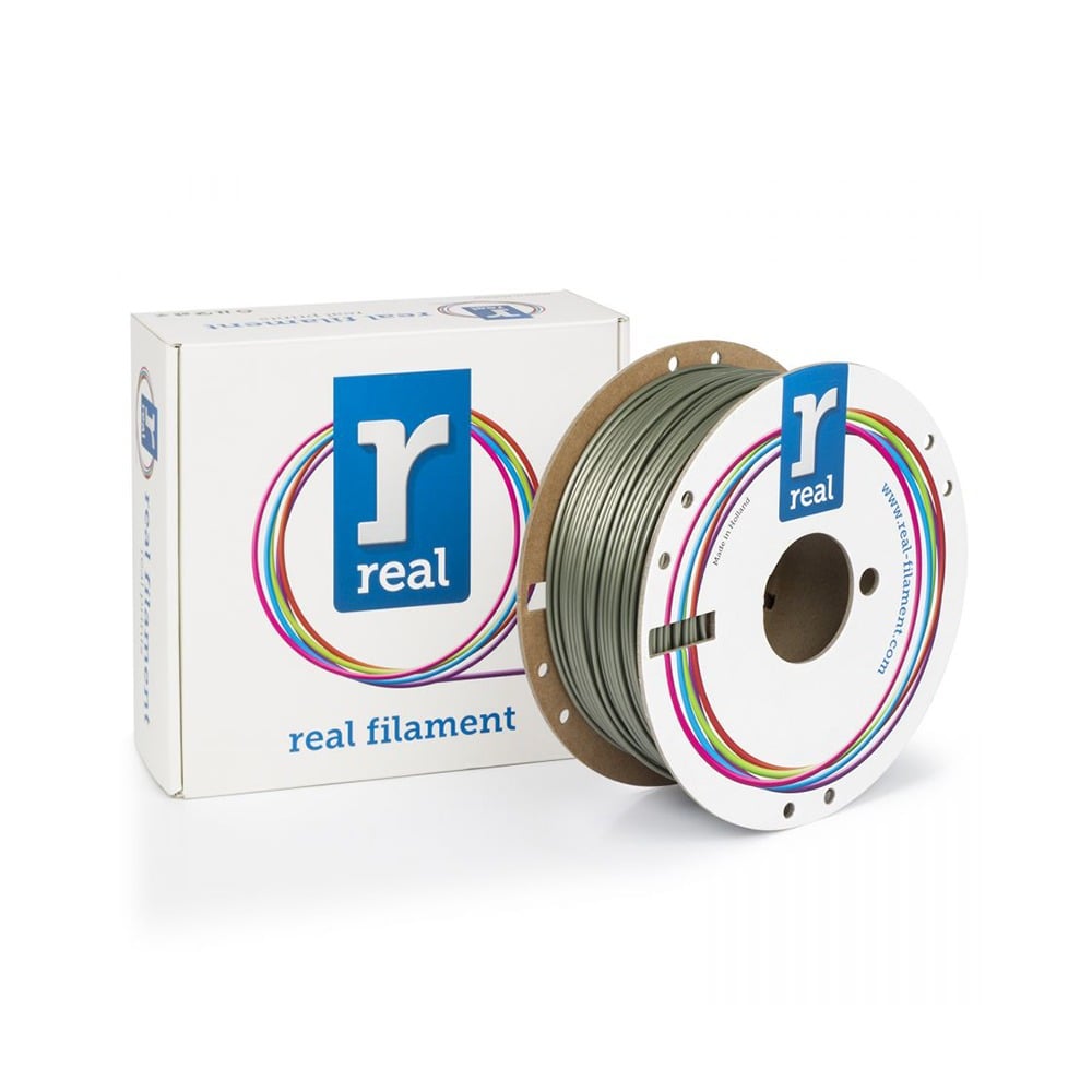 REAL PLA 3D Printer Filament - Silver - spool of 1Kg - 2.85mm (REALPLARSILVER1000MM285)