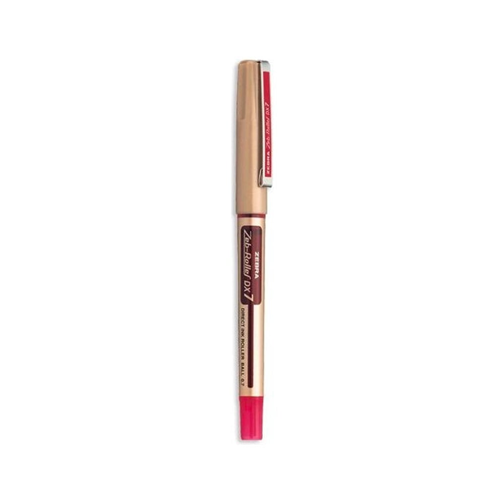 Zebra DX7 Zebroller GOLD RollerPen 0.7mm Red (ZB-16083Z) (ZEBZB-16083Z)