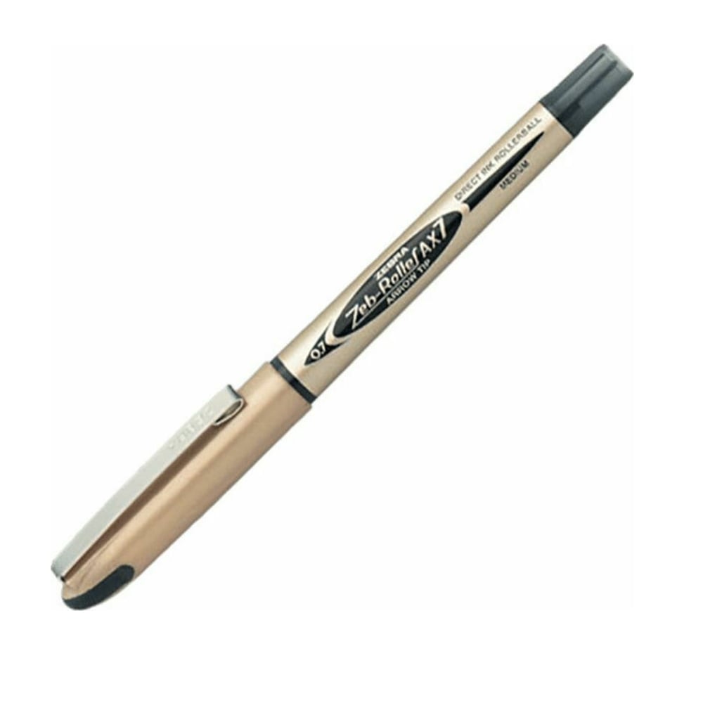 Zebra AX7 Zebroller Gold RollerPen 0.7mm Black (ZB-15991Z) (ZEBZB-15991Z)