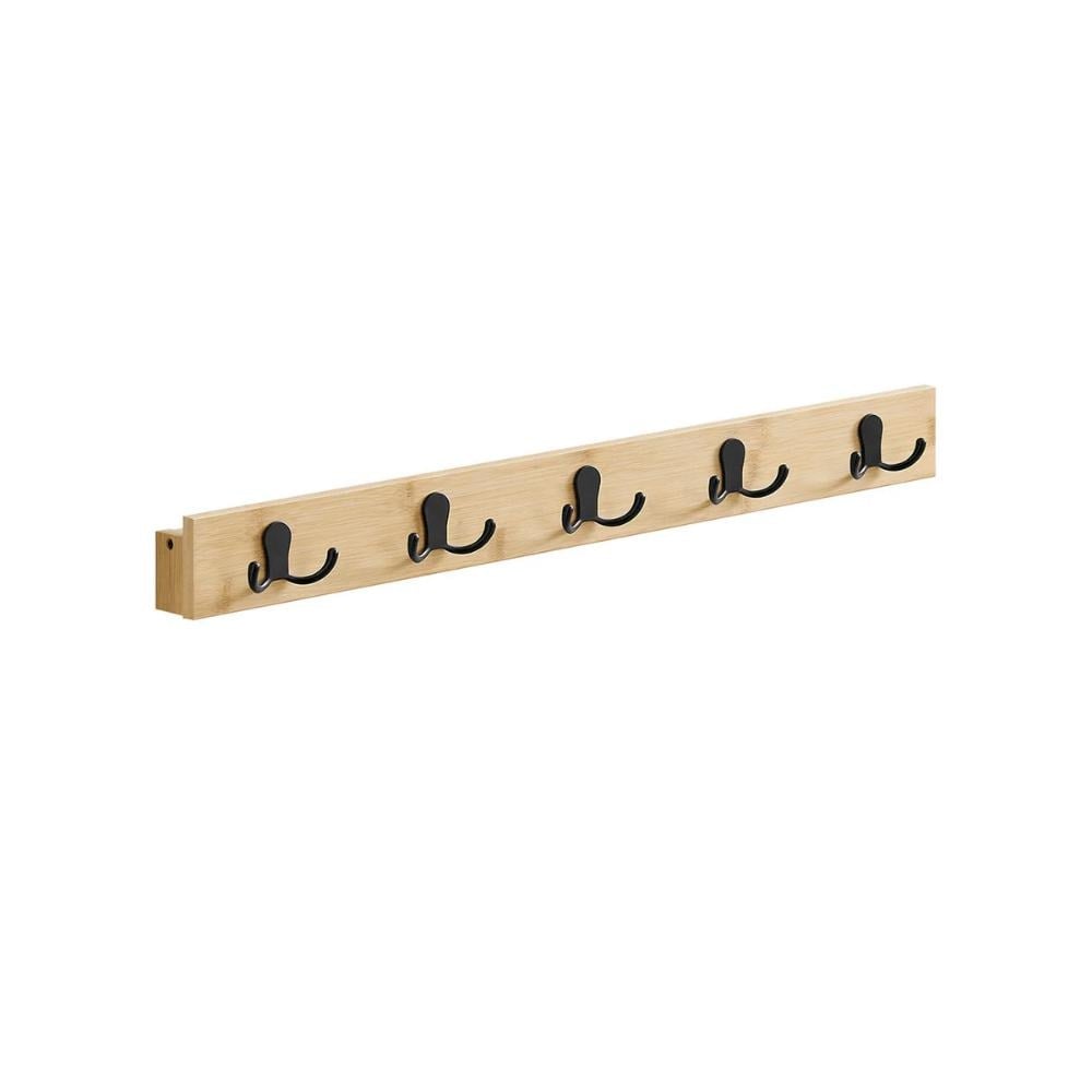 SONGMICS Wall-Mounted Coat Rack with 4 Hooks Natural Beige (LCR005N01)