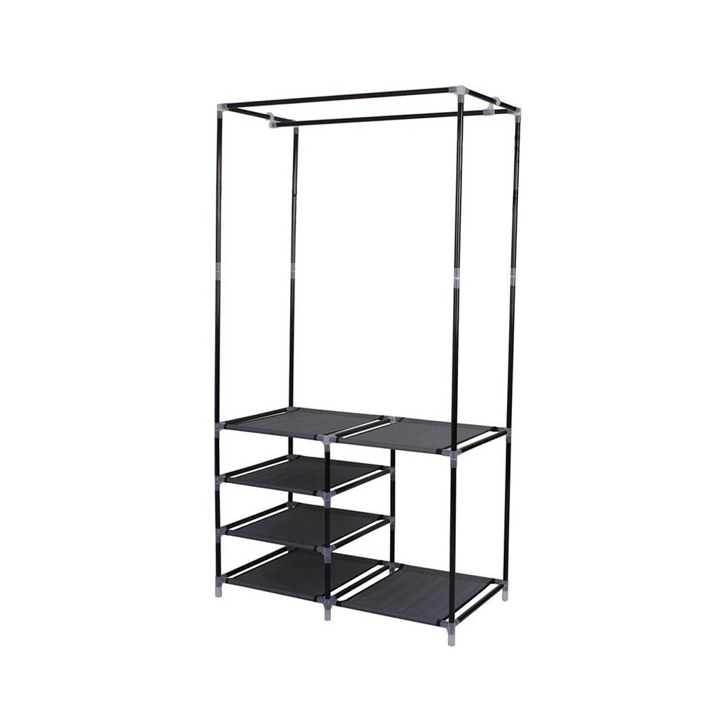 Bakaji Shoe Rack Coat Stand Wardrobe Metal Shoe Base 84x45x160 cm (2814772) (BAK2814772)