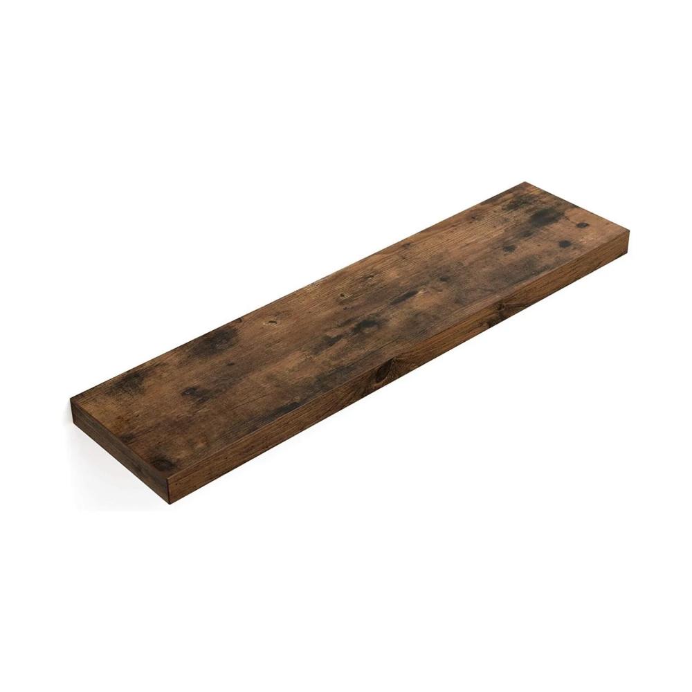 Wall-Mounted Wooden Shelf 80 x 20 x 3.8 cm Dark Brown Color VASAGLE (LWS28BX) (VASLWS28BX)