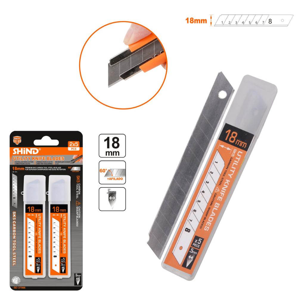 Shind Replacement Blades Set for Utility Knives 10 Pcs (SHI-37566) (SHI37566)