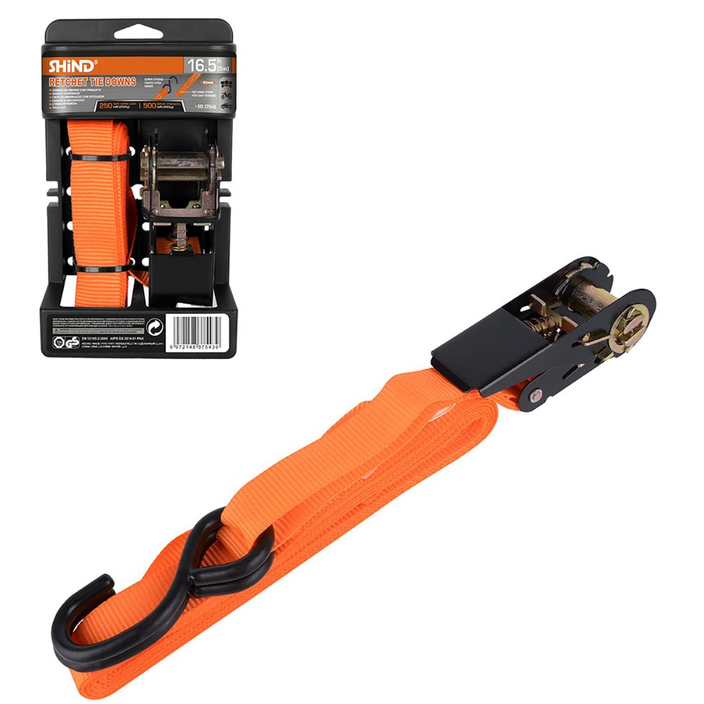 Shind Heavy Duty Ratchet Strap, 5mx25mm 250/500kg (SHI-37543) (SHI37543)