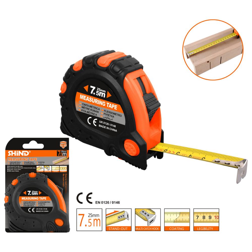 Shind Measuring Tape with Stop 7.5x25mm (SHI-94515)
