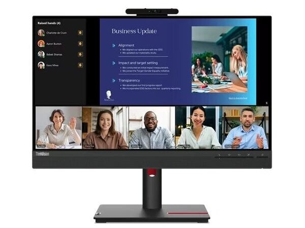 LENOVO Monitor ThinkVision T24v-30 23.8'' FHD IPS, Slim Bezel, HDMI, Display Port, VGA, Height adjustable, Webcam, Speakers, 3YearsW.