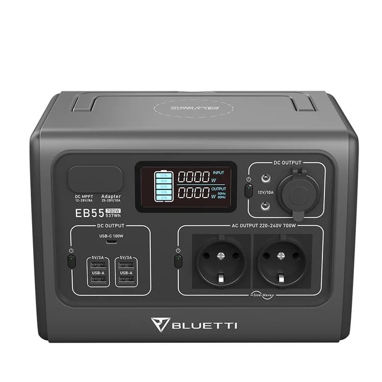 BLUETTI Power Station EB55, 700W AC Outlet 537Wh