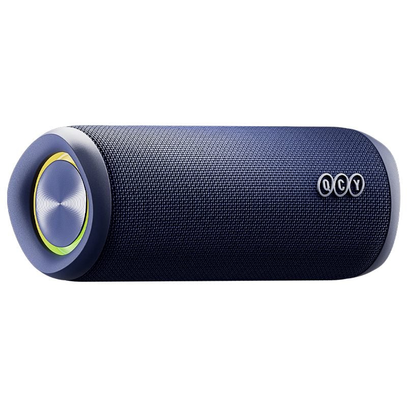 QCY SP7 Blue - Portable Bluetooth Speaker with Stereo Sound 40W, Mic for Calls, RGB Light Show