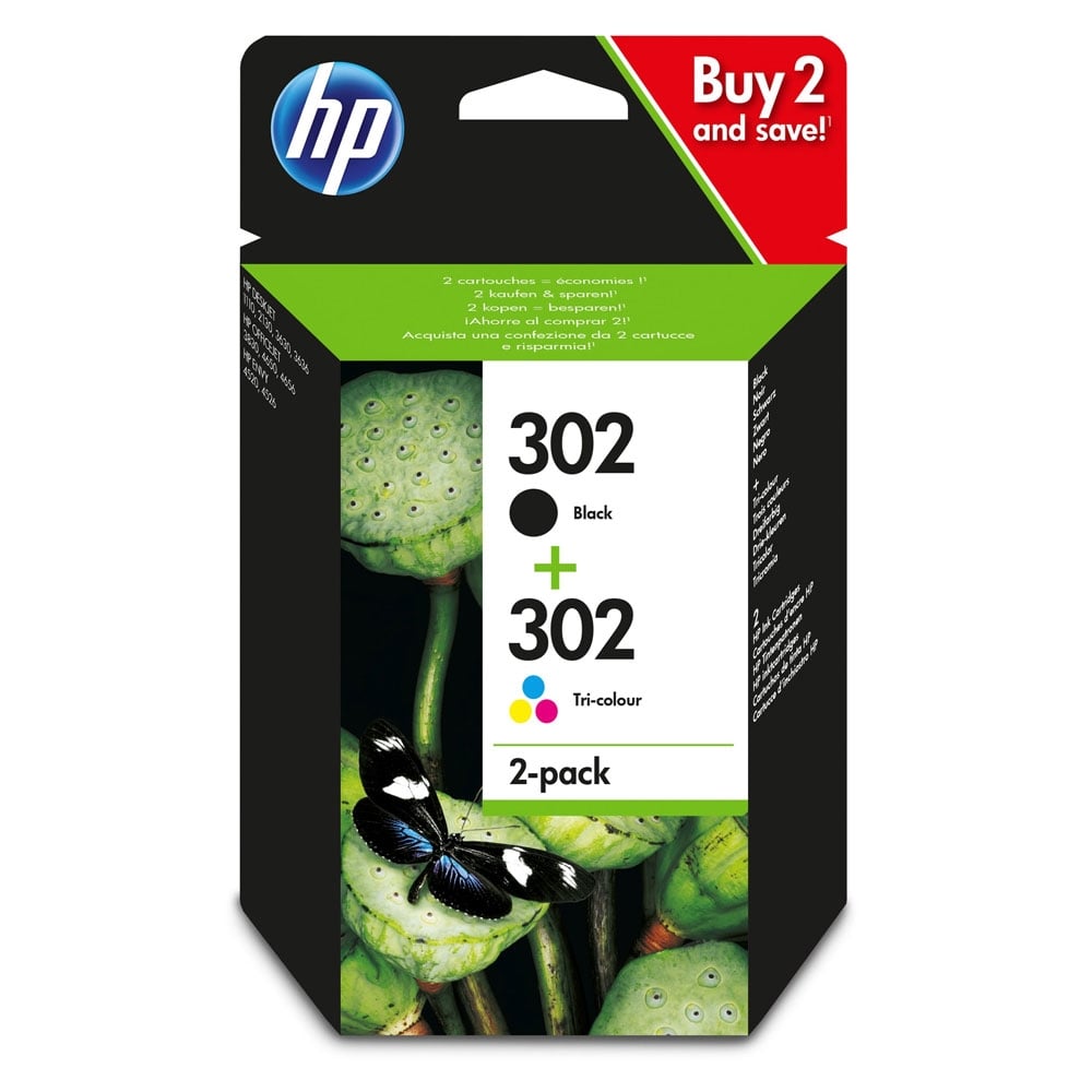 HP Inkjet No.302 Black & Colour 2-Pack (X4D37AE)