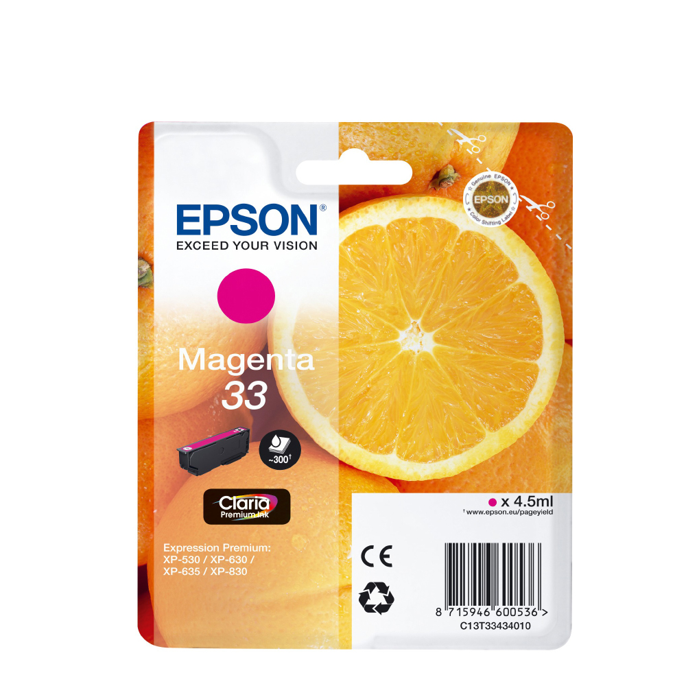Epson Inkjet Series 33 Magenta Ink (C13T33434012) (EPST334340)