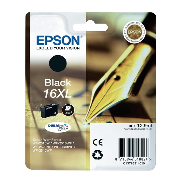 Epson Inkjet Ink No.16 XL Black (C13T16314012) (EPST163140)