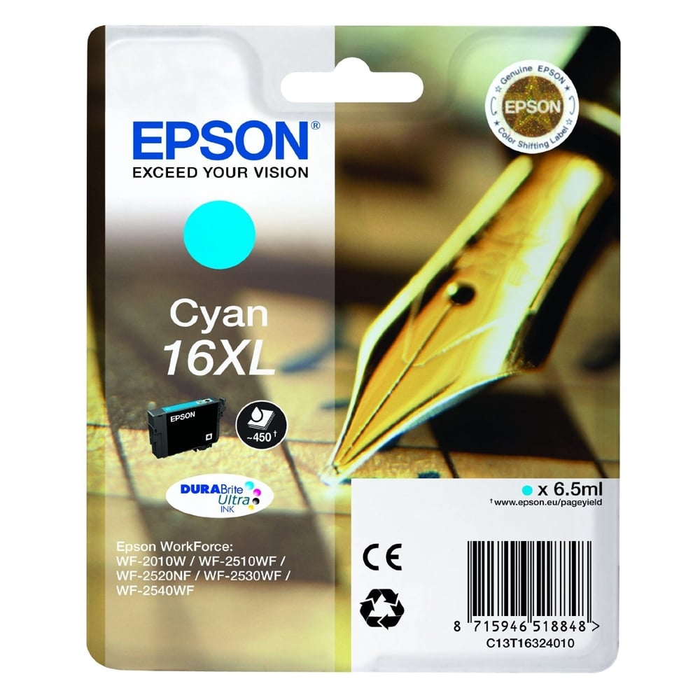 Epson Inkjet Ink No.16 XL Cyan (C13T16324012) (EPST163240)
