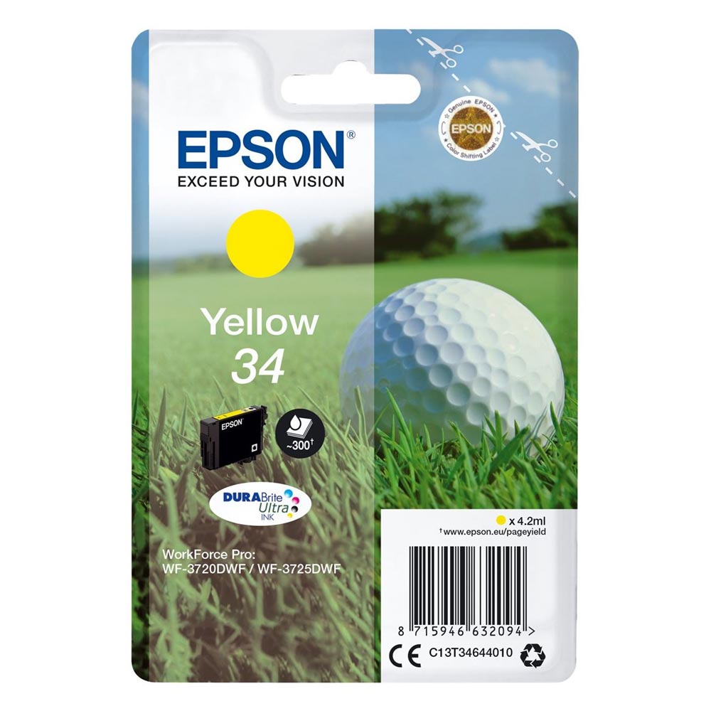 Epson Inkjet No.34 Yellow Ink (C13T34644010) (EPST346440)