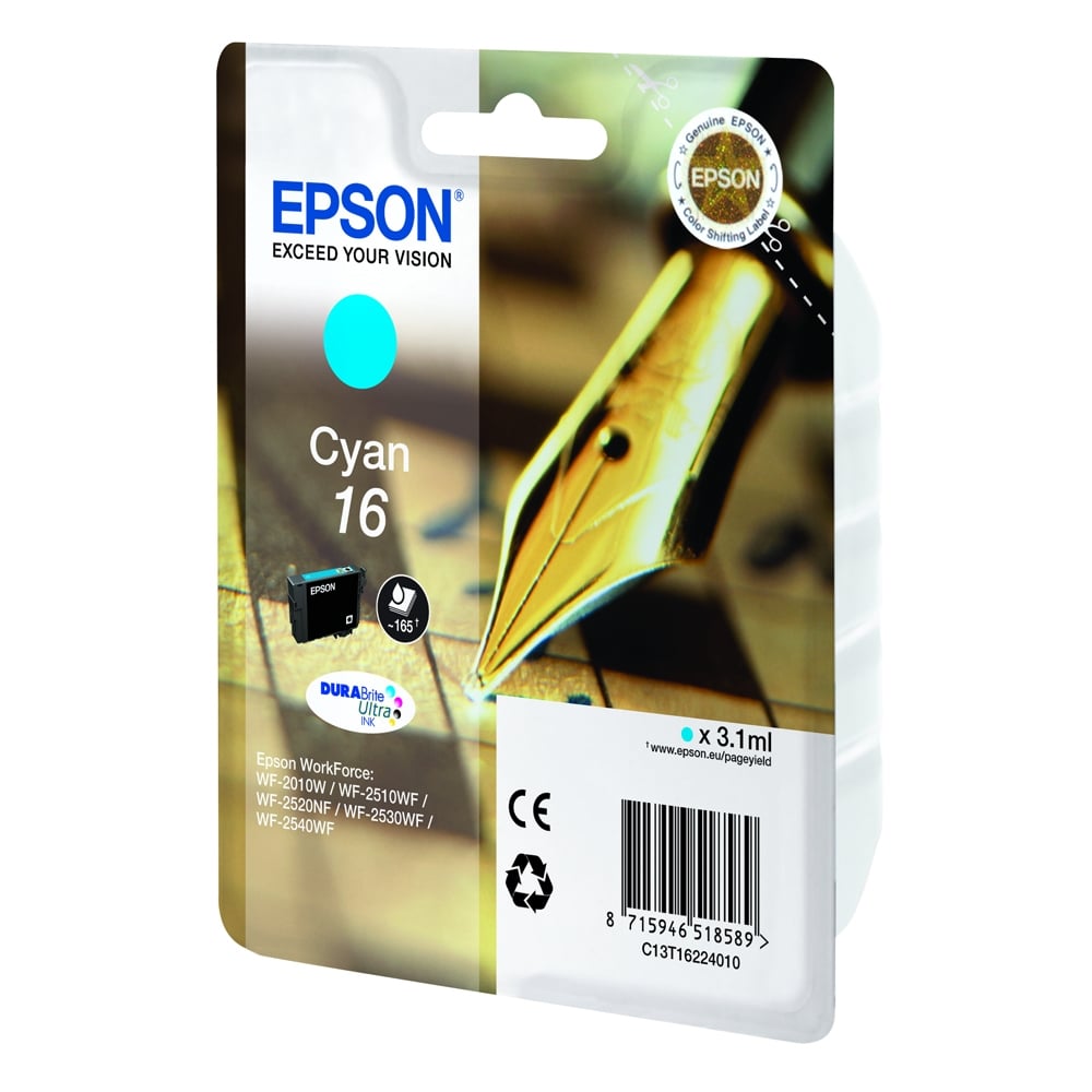 Epson Inkjet No.16 Cyan Ink (C13T16224012) (EPST162240)