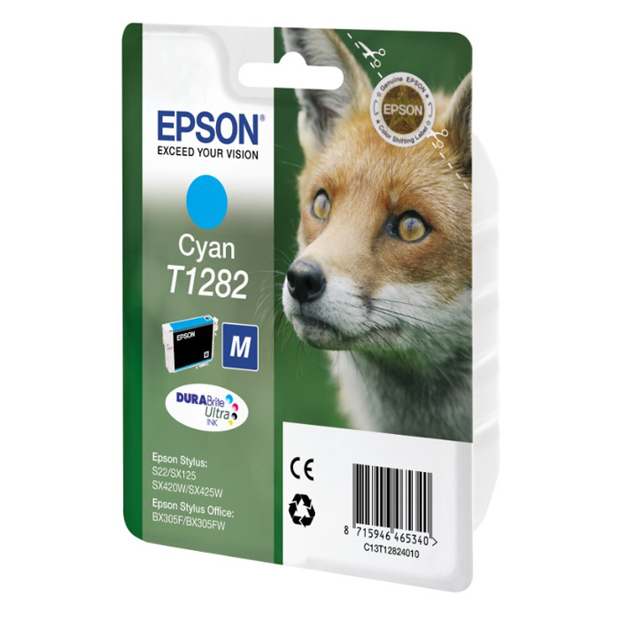 Epson Inkjet Ink T1282 Cyan (C13T12824012) (EPST128240)
