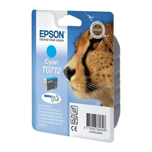 Epson Inkjet Ink T0712 Cyan (C13T07124012) (EPST071240)