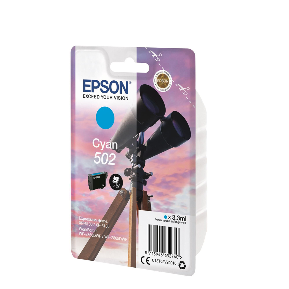 Epson Inkjet Ink 502 Cyan (C13T02V24010) (EPST02V240)
