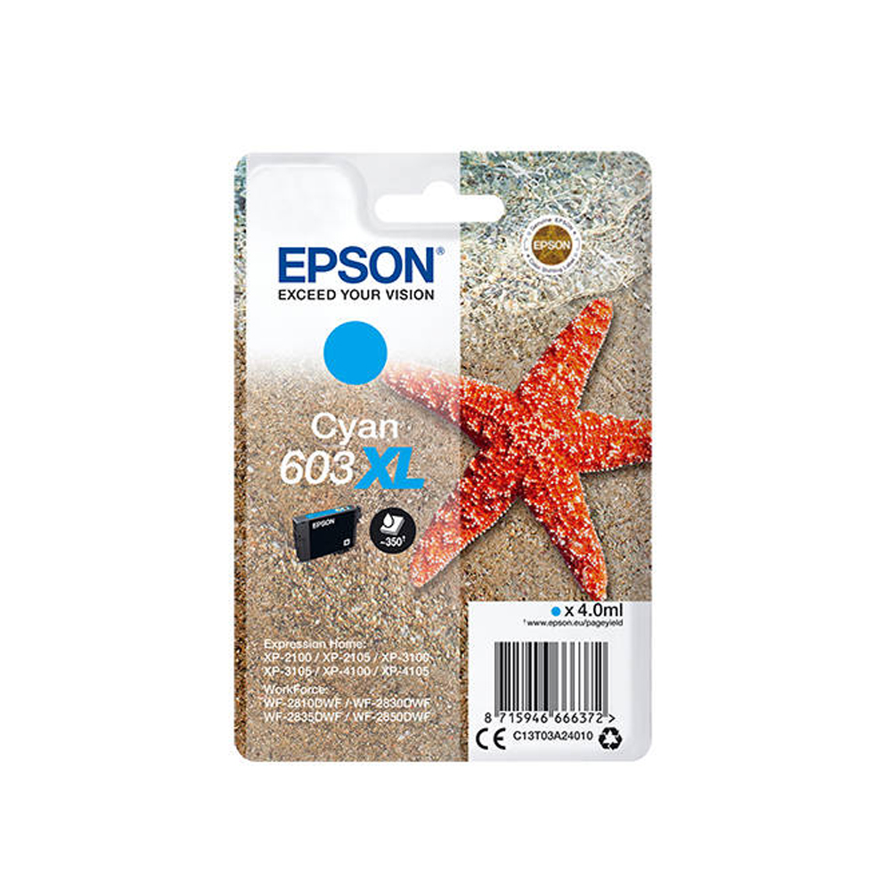 Epson Inkjet Ink 603XL Cyan (C13T03A24010) (EPST03A240)