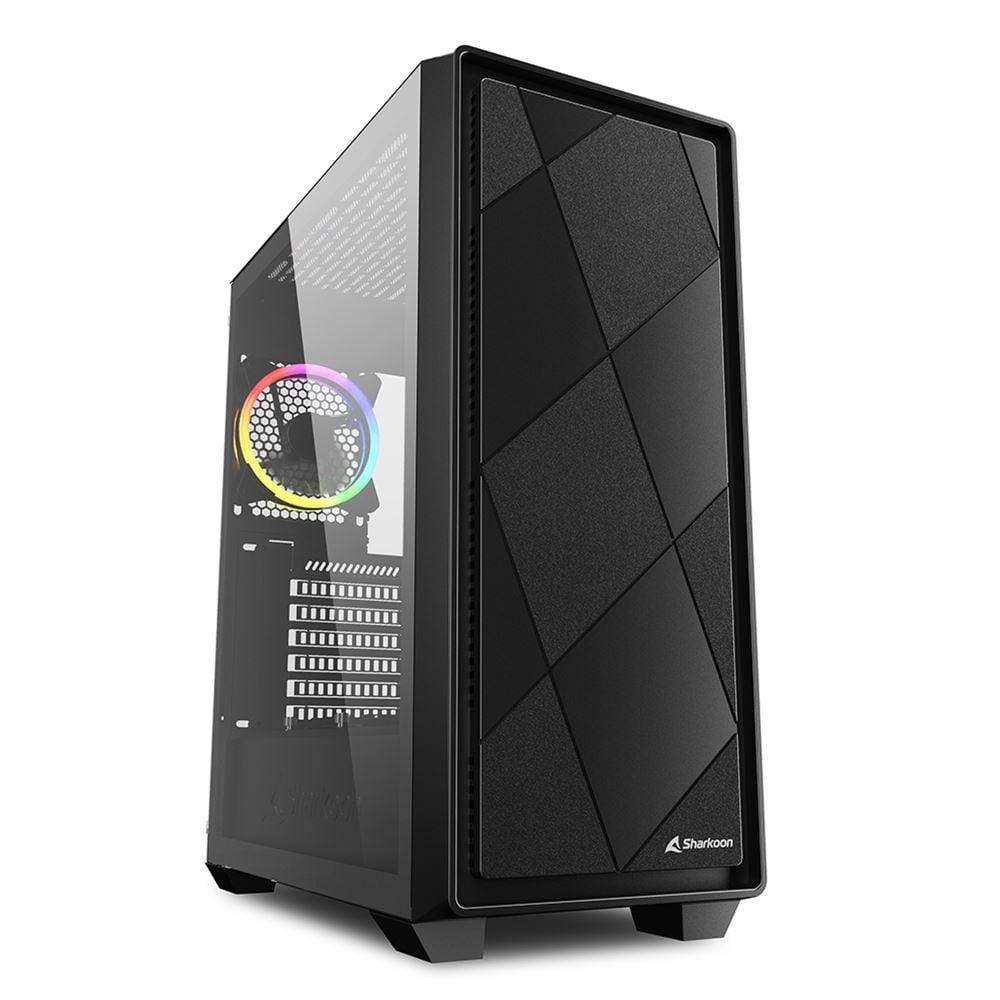 Sharkoon VS8 RGB Gaming Micro Tower PC Case with Side Window Black (VS8BRGB) (SHRVS8BRGB)