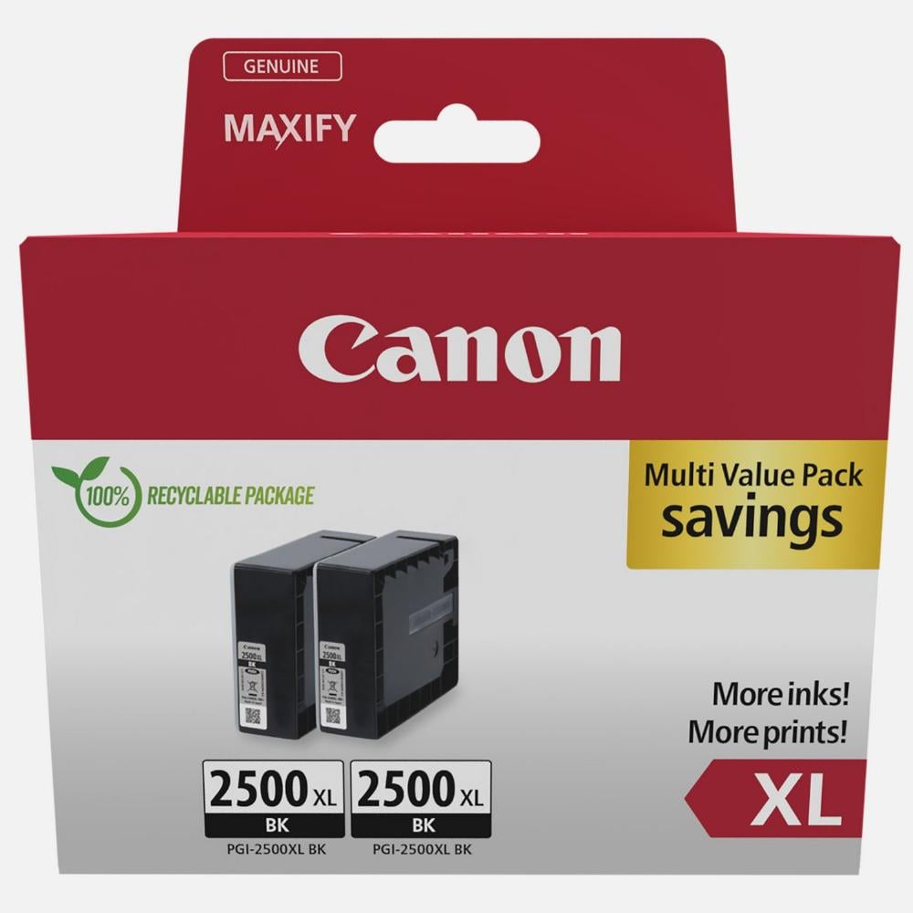 Canon Inkjet Ink PGI-2500XL Black 2-Pack (9254B011) (CANPGI-2500XLBKTP)