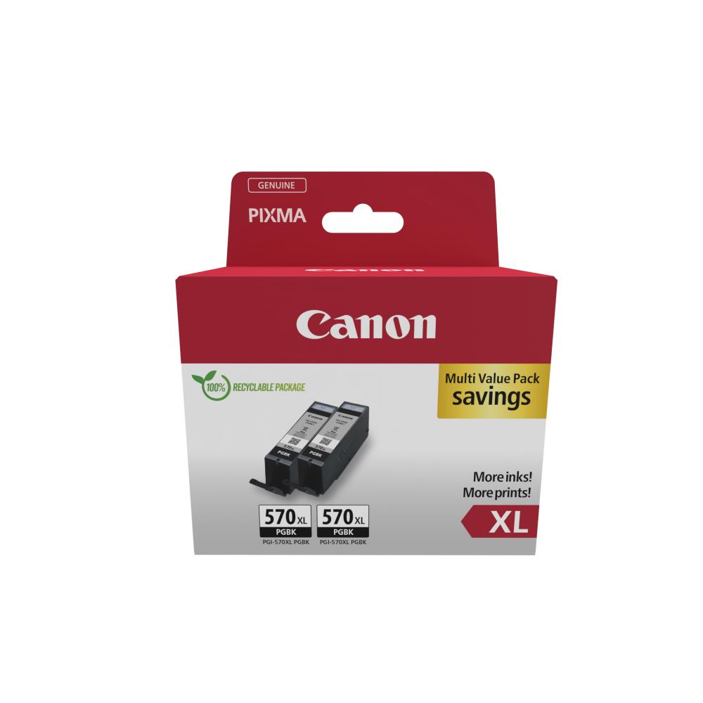 Canon Inkjet Ink PGI-570XL Twin Pack Black (0318C010)