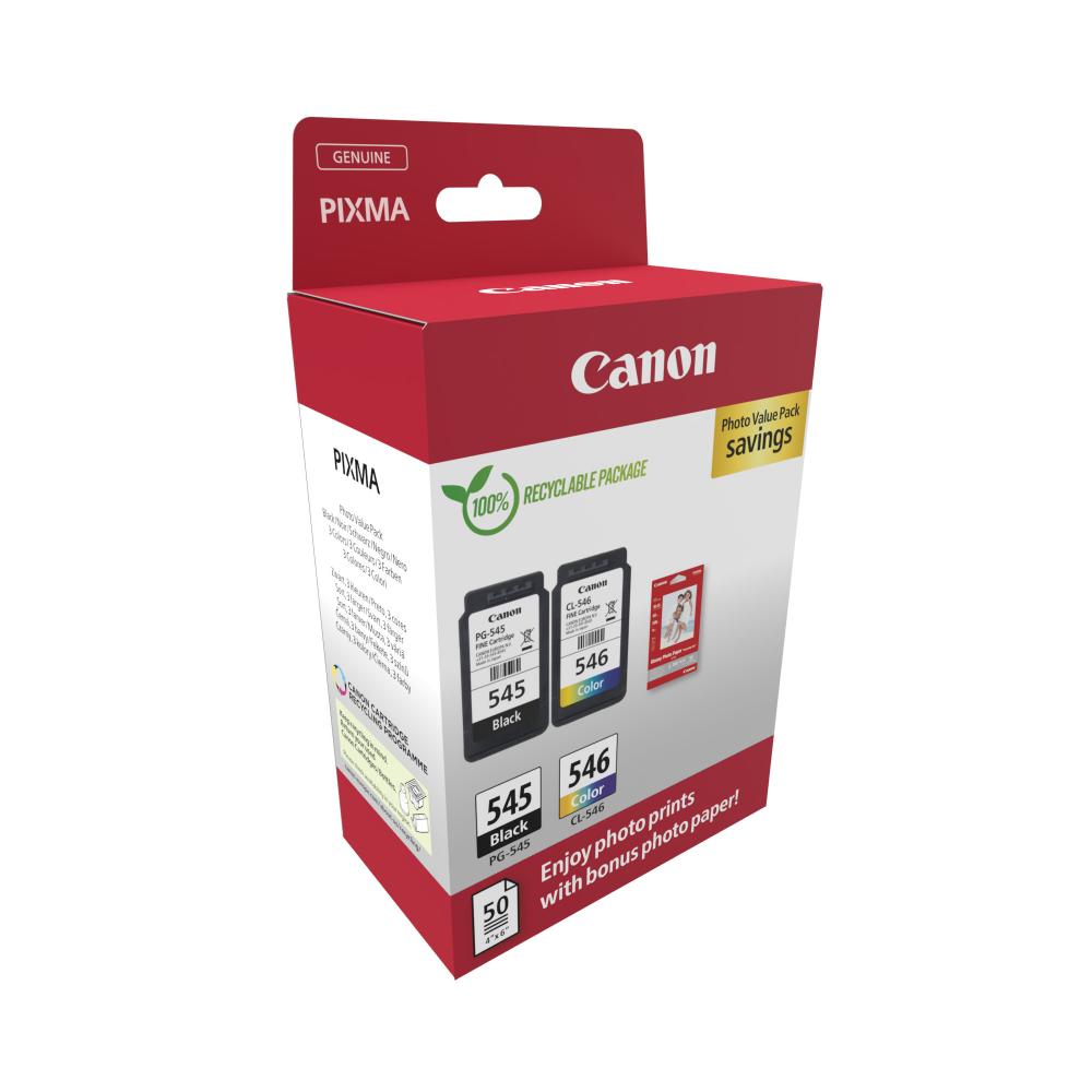 Canon Inkjet PG-545/CL-546 Multipack + Photo Paper 50sh Carton Pack (8287B008) (CANPG-545VPCP)