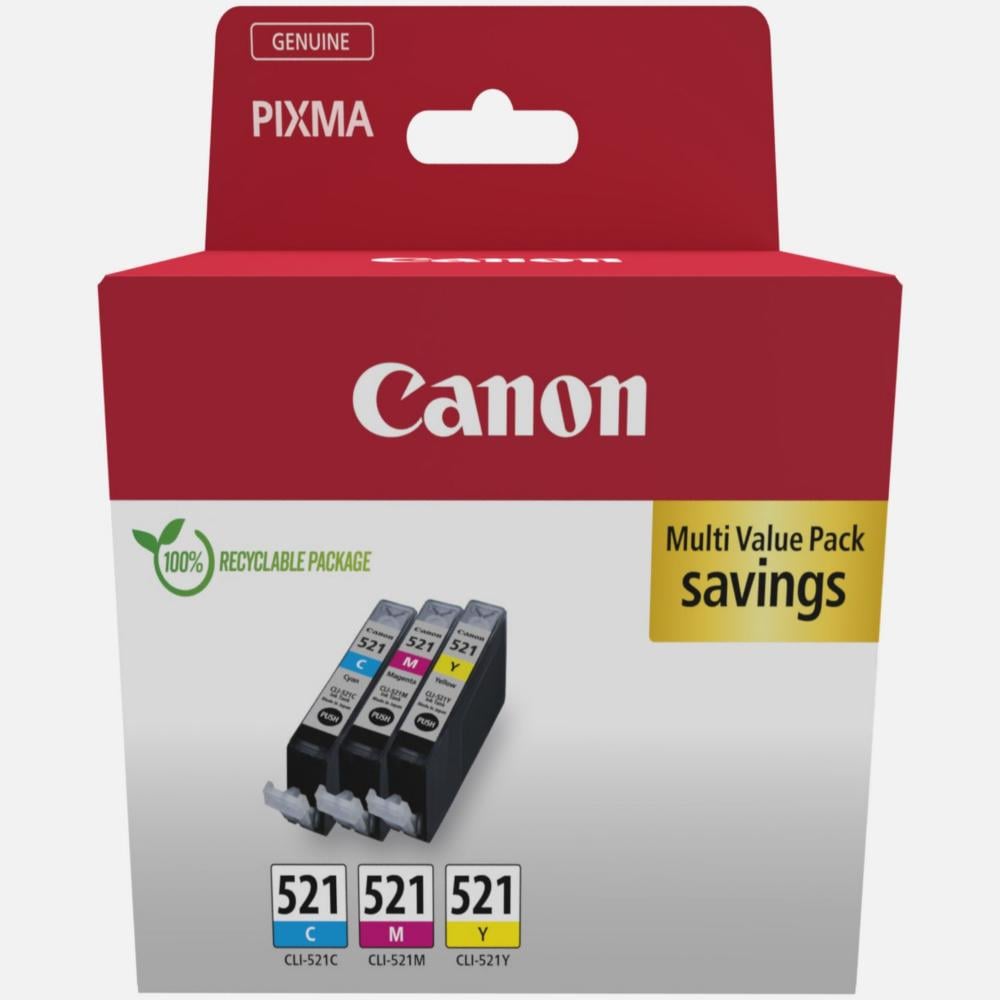 Canon Inkjet Ink CLI-521 CMY Multipack (2934B015) (CANCLI-521MP)