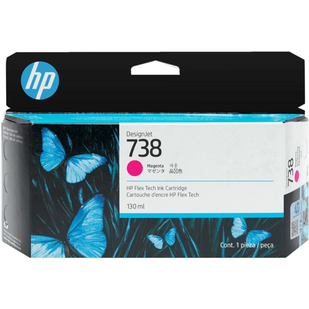 HP Inkjet No.738 130-ML Magenta DesignJet Ink (498N6A)