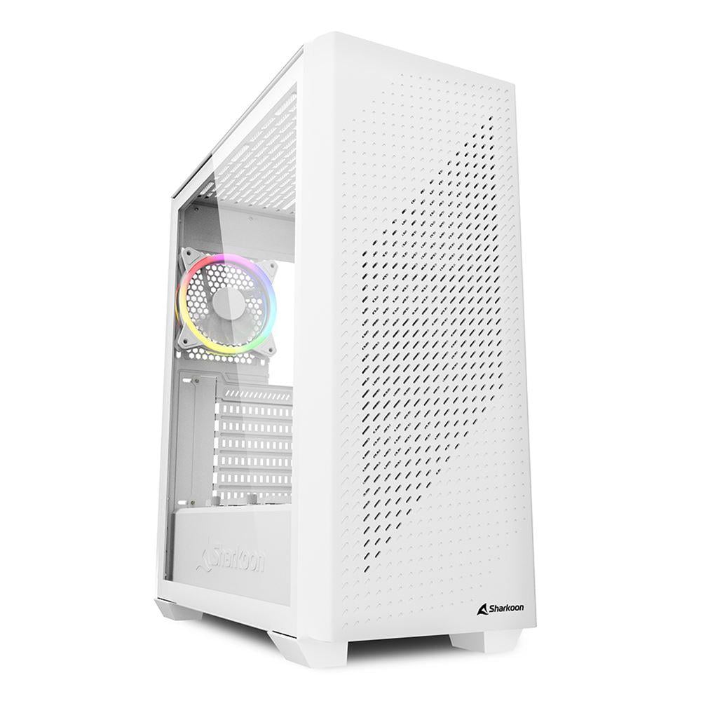 Sharkoon VS9 RGB Midi Tower PC Case with Side Window White (VS9WH) (SHRVS9WH)
