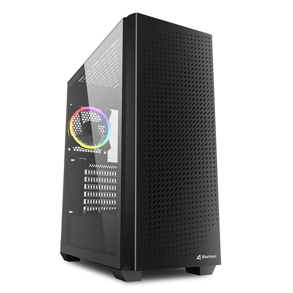 Sharkoon VS9 RGB Gaming Midi Tower PC Case with Side Window Black (VS9RGBBK) (SHRVS9RGBBK)